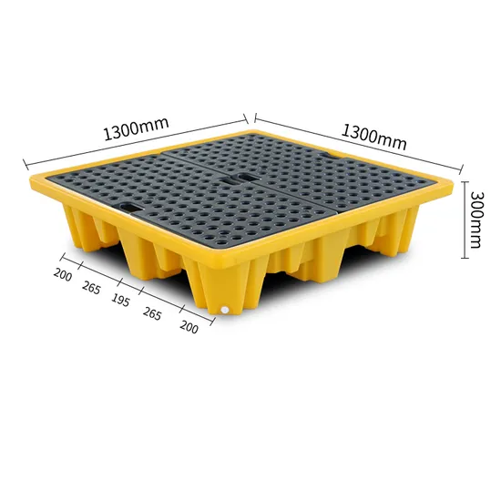 High Capacity Spill Containment Tray 4 Drum Spill Containment Pallet with Drain Supplier